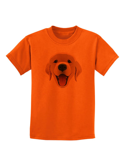 Cute Golden Retriever Puppy Face Childrens T-Shirt-Childrens T-Shirt-TooLoud-Orange-X-Small-Davson Sales