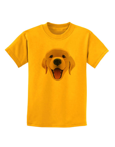 Cute Golden Retriever Puppy Face Childrens T-Shirt-Childrens T-Shirt-TooLoud-Gold-X-Small-Davson Sales