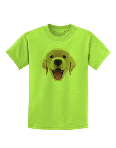 Cute Golden Retriever Puppy Face Childrens T-Shirt-Childrens T-Shirt-TooLoud-Lime-Green-X-Small-Davson Sales