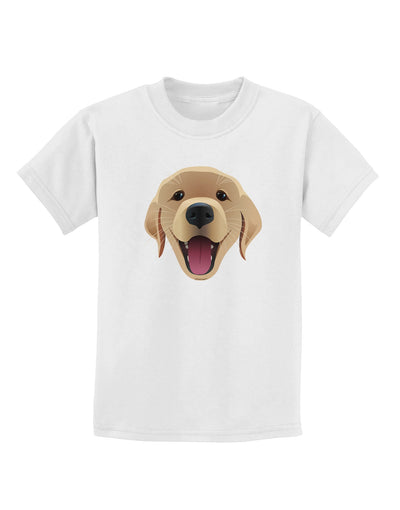 Cute Golden Retriever Puppy Face Childrens T-Shirt-Childrens T-Shirt-TooLoud-White-X-Small-Davson Sales