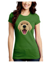 Cute Golden Retriever Puppy Face Juniors Petite Crew Dark T-Shirt-T-Shirts Juniors Tops-TooLoud-Kiwi-Green-Juniors Fitted Small-Davson Sales