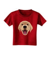 Cute Golden Retriever Puppy Face Toddler T-Shirt Dark-Toddler T-Shirt-TooLoud-Red-2T-Davson Sales