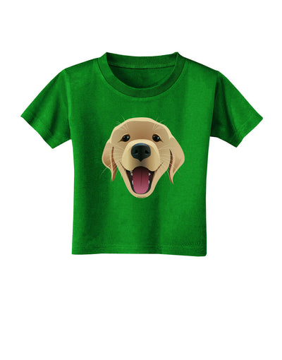 Cute Golden Retriever Puppy Face Toddler T-Shirt Dark-Toddler T-Shirt-TooLoud-Clover-Green-2T-Davson Sales