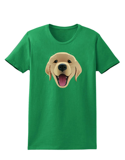 Cute Golden Retriever Puppy Face Womens Dark T-Shirt-TooLoud-Kelly-Green-X-Small-Davson Sales