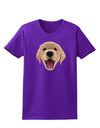 Cute Golden Retriever Puppy Face Womens Dark T-Shirt-TooLoud-Purple-X-Small-Davson Sales