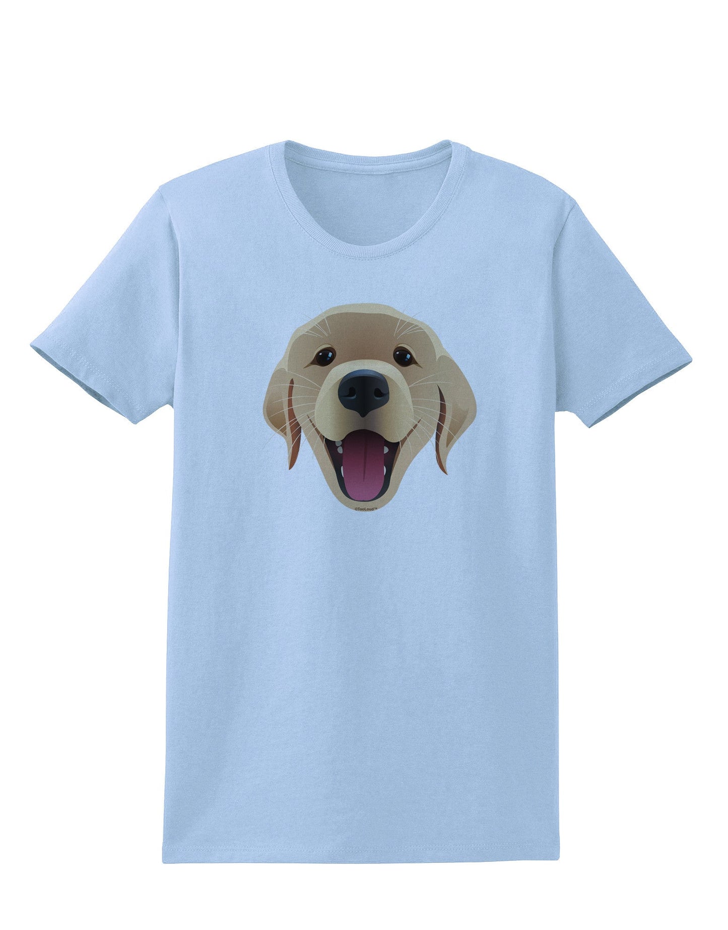 Cute Golden Retriever Puppy Face Womens T-Shirt-Womens T-Shirt-TooLoud-Light-Blue-X-Small-Davson Sales