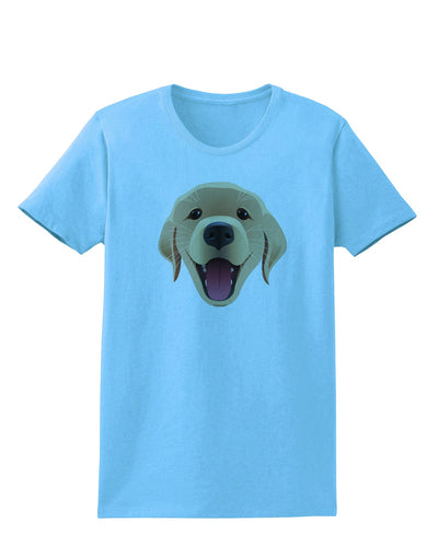 Cute Golden Retriever Puppy Face Womens T-Shirt-Womens T-Shirt-TooLoud-Aquatic-Blue-X-Small-Davson Sales