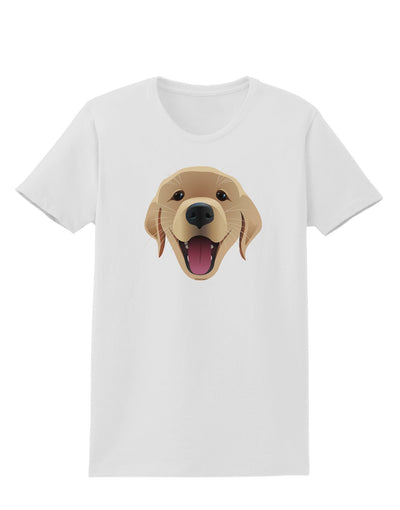 Cute Golden Retriever Puppy Face Womens T-Shirt-Womens T-Shirt-TooLoud-White-X-Small-Davson Sales
