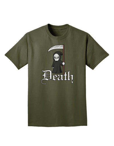 Cute Grim Reaper - Death Text Adult Dark T-Shirt-Mens T-Shirt-TooLoud-Military-Green-Small-Davson Sales