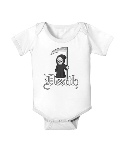 Cute Grim Reaper - Death Text Baby Romper Bodysuit-Baby Romper-TooLoud-White-06-Months-Davson Sales