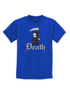 Cute Grim Reaper - Death Text Childrens Dark T-Shirt-Childrens T-Shirt-TooLoud-Royal-Blue-X-Small-Davson Sales