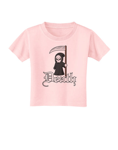 Cute Grim Reaper - Death Text Toddler T-Shirt-Toddler T-Shirt-TooLoud-Light-Pink-2T-Davson Sales