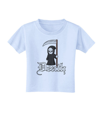 Cute Grim Reaper - Death Text Toddler T-Shirt-Toddler T-Shirt-TooLoud-Light-Blue-2T-Davson Sales