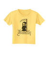 Cute Grim Reaper - Death Text Toddler T-Shirt-Toddler T-Shirt-TooLoud-Daffodil-Yellow-2T-Davson Sales