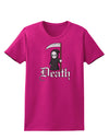 Cute Grim Reaper - Death Text Womens Dark T-Shirt-Womens T-Shirt-TooLoud-Hot-Pink-Small-Davson Sales