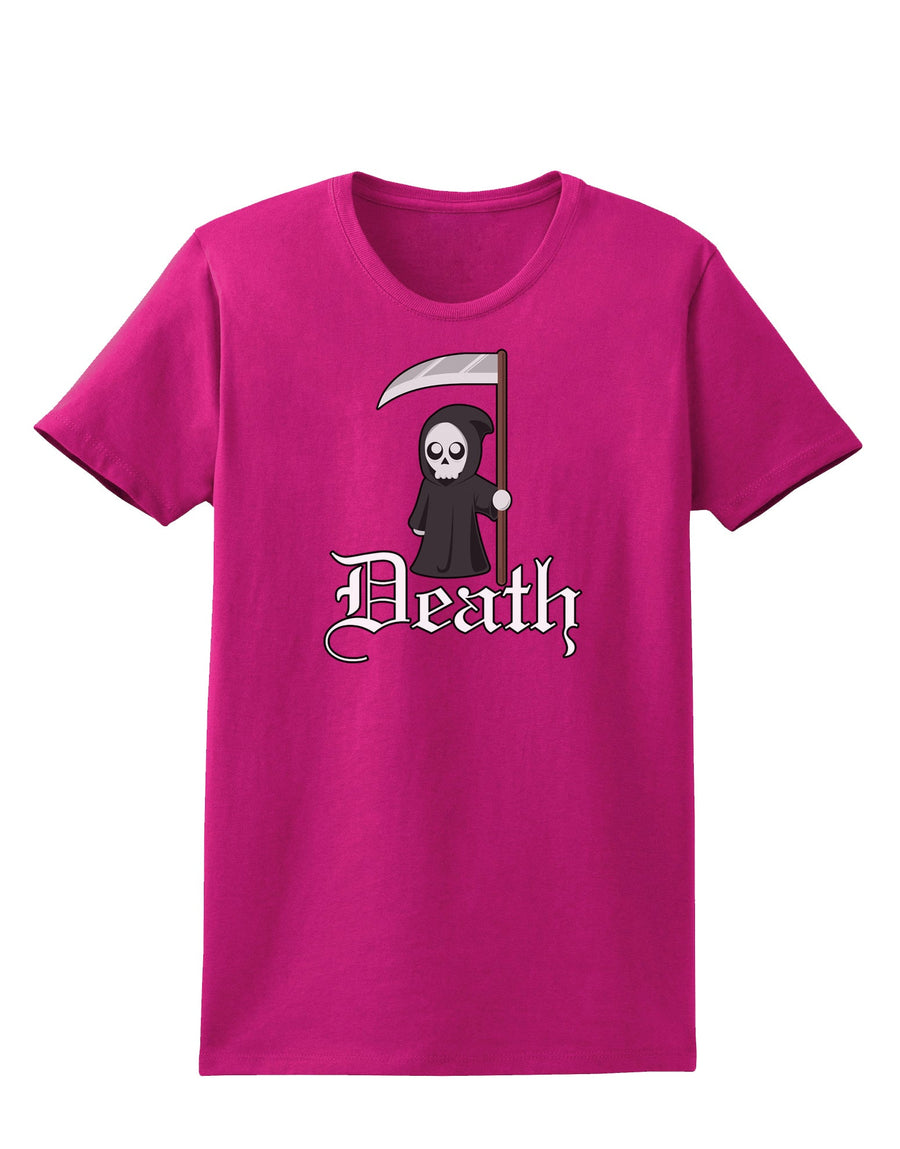 Cute Grim Reaper - Death Text Womens Dark T-Shirt-Womens T-Shirt-TooLoud-Black-X-Small-Davson Sales