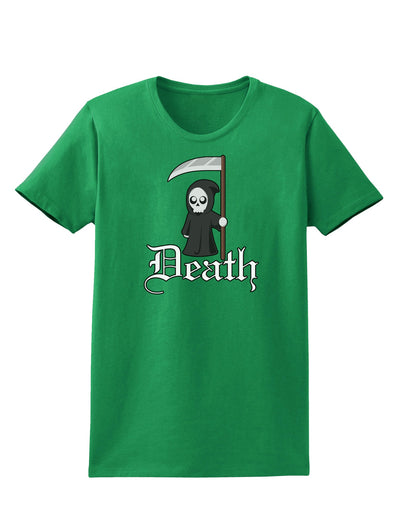 Cute Grim Reaper - Death Text Womens Dark T-Shirt-Womens T-Shirt-TooLoud-Kelly-Green-X-Small-Davson Sales