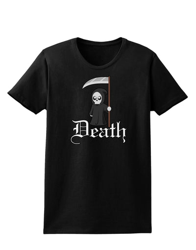 Cute Grim Reaper - Death Text Womens Dark T-Shirt-Womens T-Shirt-TooLoud-Black-X-Small-Davson Sales