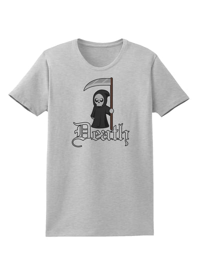 Cute Grim Reaper - Death Text Womens T-Shirt-Womens T-Shirt-TooLoud-AshGray-X-Small-Davson Sales