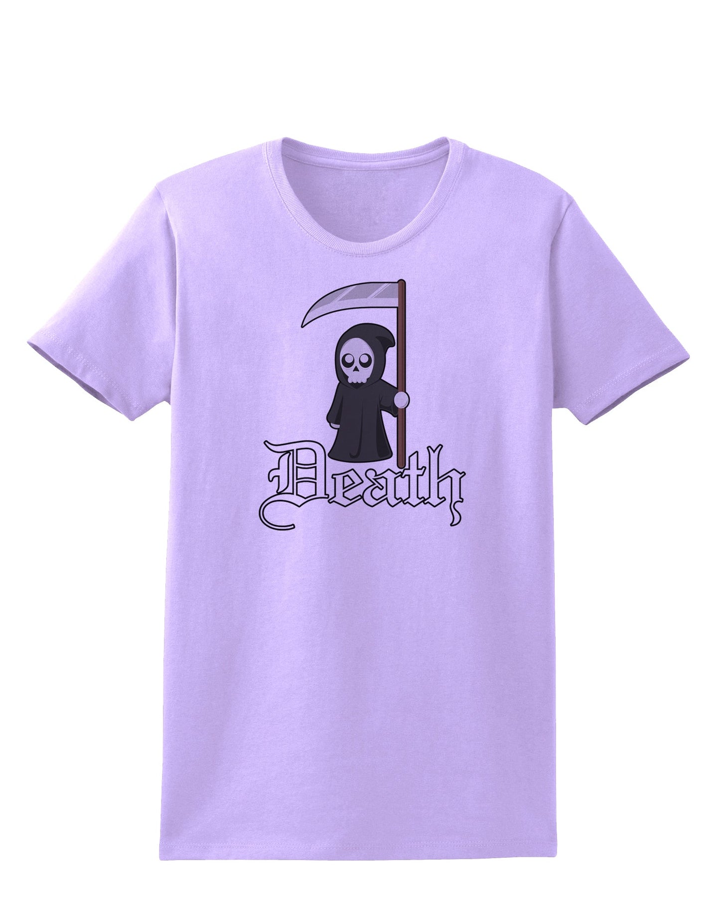 Cute Grim Reaper - Death Text Womens T-Shirt-Womens T-Shirt-TooLoud-Lavender-X-Small-Davson Sales
