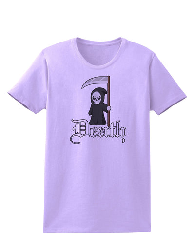 Cute Grim Reaper - Death Text Womens T-Shirt-Womens T-Shirt-TooLoud-Lavender-X-Small-Davson Sales