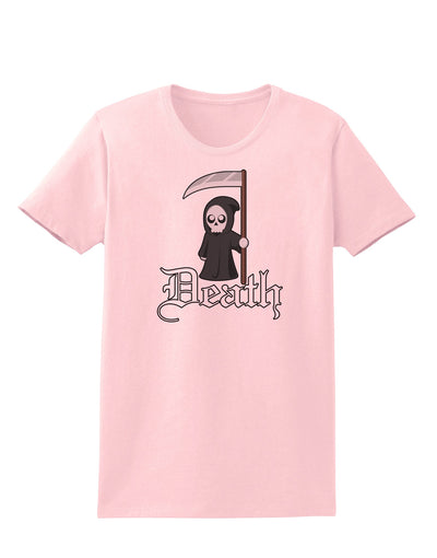 Cute Grim Reaper - Death Text Womens T-Shirt-Womens T-Shirt-TooLoud-PalePink-X-Small-Davson Sales