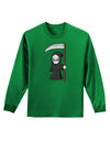 Cute Grim Reaper - Halloween Adult Long Sleeve Dark T-Shirt-TooLoud-Kelly-Green-Small-Davson Sales