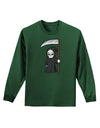 Cute Grim Reaper - Halloween Adult Long Sleeve Dark T-Shirt-TooLoud-Dark-Green-Small-Davson Sales