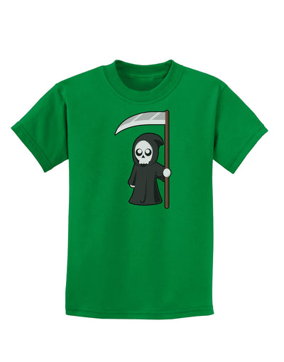 Cute Grim Reaper - Halloween Childrens Dark T-Shirt-Childrens T-Shirt-TooLoud-Kelly-Green-X-Small-Davson Sales