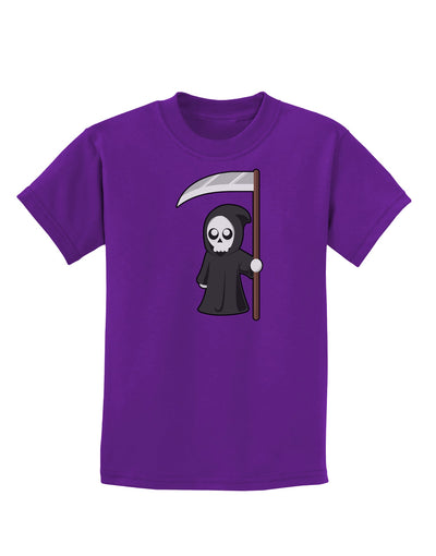 Cute Grim Reaper - Halloween Childrens Dark T-Shirt-Childrens T-Shirt-TooLoud-Purple-X-Small-Davson Sales