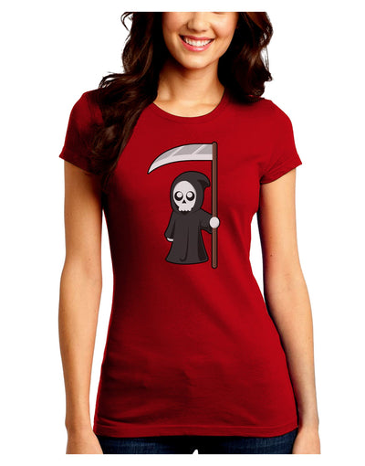 Cute Grim Reaper - Halloween Juniors Crew Dark T-Shirt-T-Shirts Juniors Tops-TooLoud-Red-Juniors Fitted Small-Davson Sales