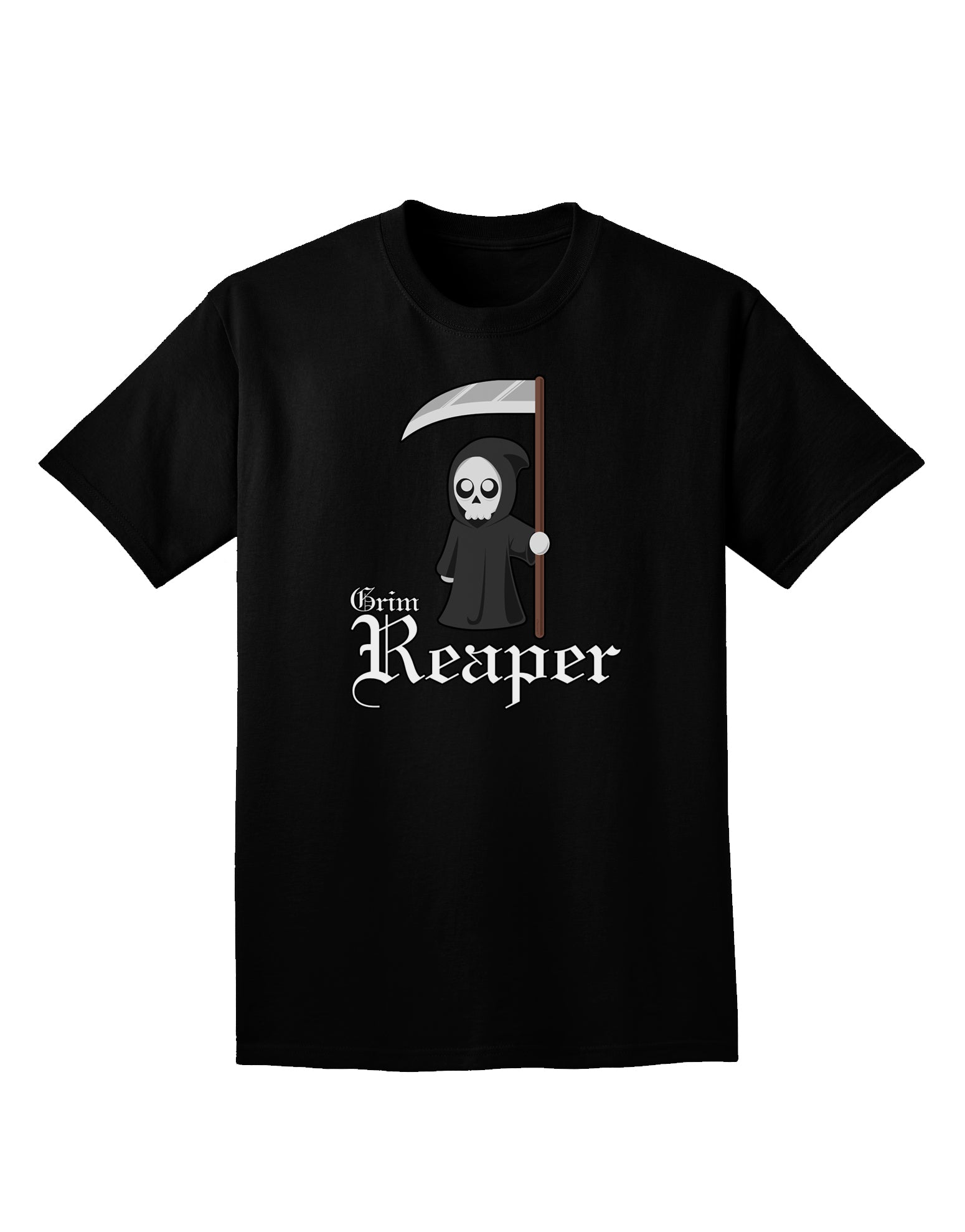 Cute Grim Reaper - Name Text Adult Dark V-Neck T-Shirt-Mens V-Neck T-Shirt-TooLoud-Black-Small-Davson Sales