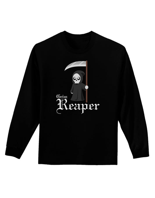 Cute Grim Reaper - Name Text Adult Long Sleeve Dark T-Shirt-TooLoud-Black-Small-Davson Sales