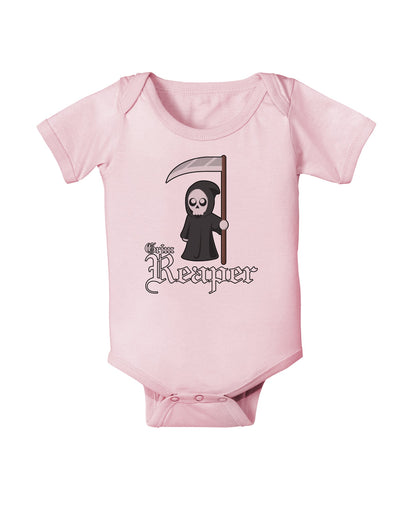 Cute Grim Reaper - Name Text Baby Romper Bodysuit-Baby Romper-TooLoud-Light-Pink-06-Months-Davson Sales