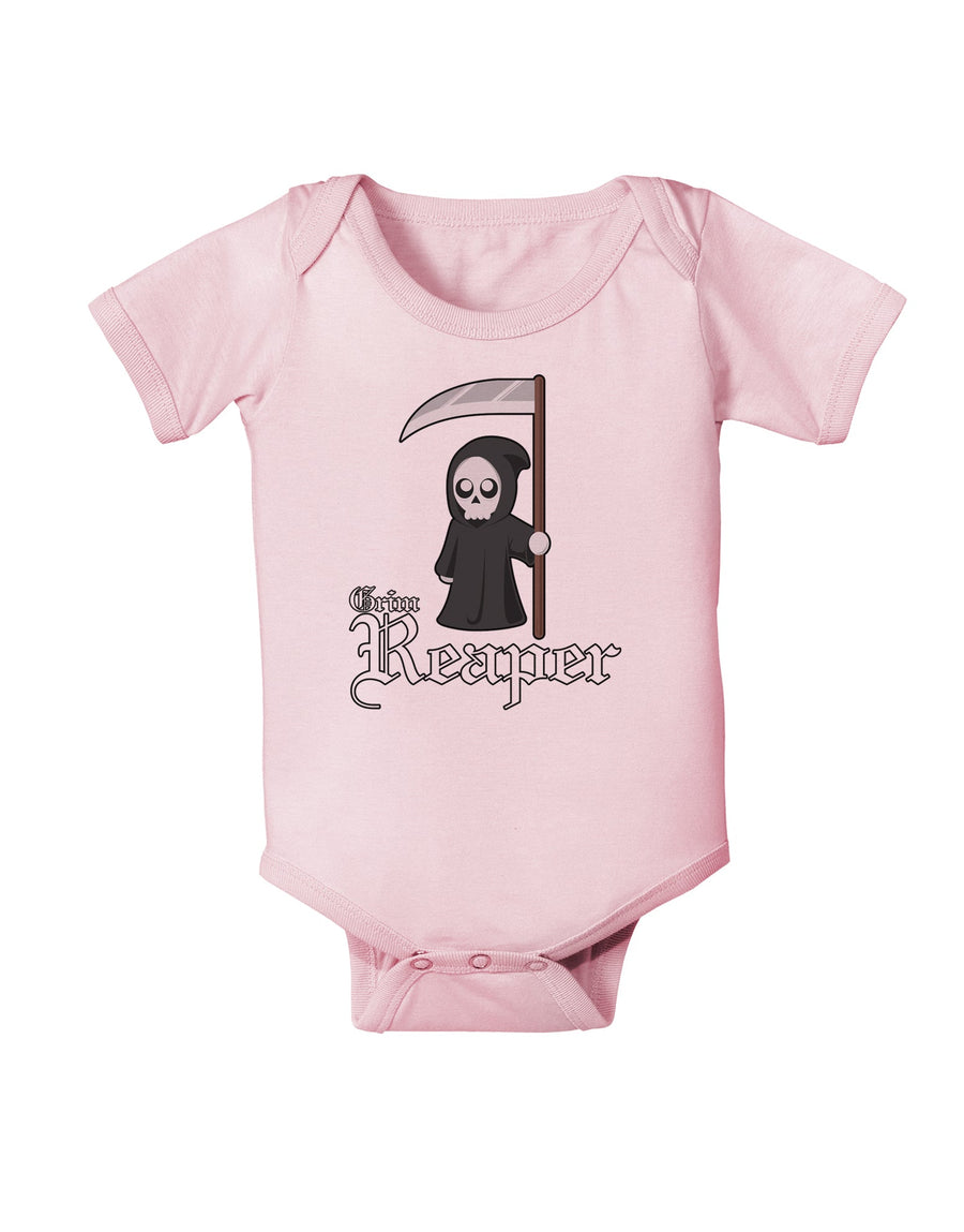 Cute Grim Reaper - Name Text Baby Romper Bodysuit-Baby Romper-TooLoud-White-06-Months-Davson Sales