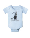 Cute Grim Reaper - Name Text Baby Romper Bodysuit-Baby Romper-TooLoud-Light-Blue-06-Months-Davson Sales