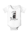 Cute Grim Reaper - Name Text Baby Romper Bodysuit-Baby Romper-TooLoud-White-06-Months-Davson Sales