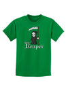 Cute Grim Reaper - Name Text Childrens Dark T-Shirt-Childrens T-Shirt-TooLoud-Kelly-Green-X-Small-Davson Sales