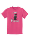 Cute Grim Reaper - Name Text Childrens Dark T-Shirt-Childrens T-Shirt-TooLoud-Sangria-X-Small-Davson Sales