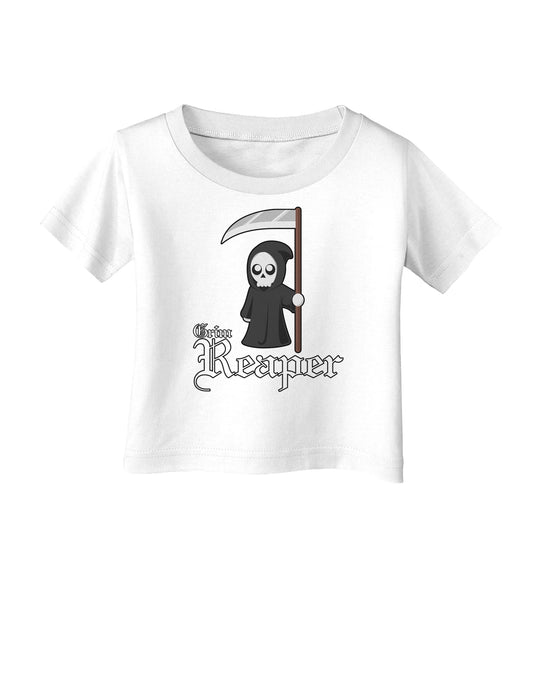 Cute Grim Reaper - Name Text Infant T-Shirt-Infant T-Shirt-TooLoud-White-06-Months-Davson Sales