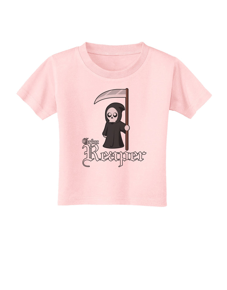 Cute Grim Reaper - Name Text Toddler T-Shirt-Toddler T-Shirt-TooLoud-White-2T-Davson Sales