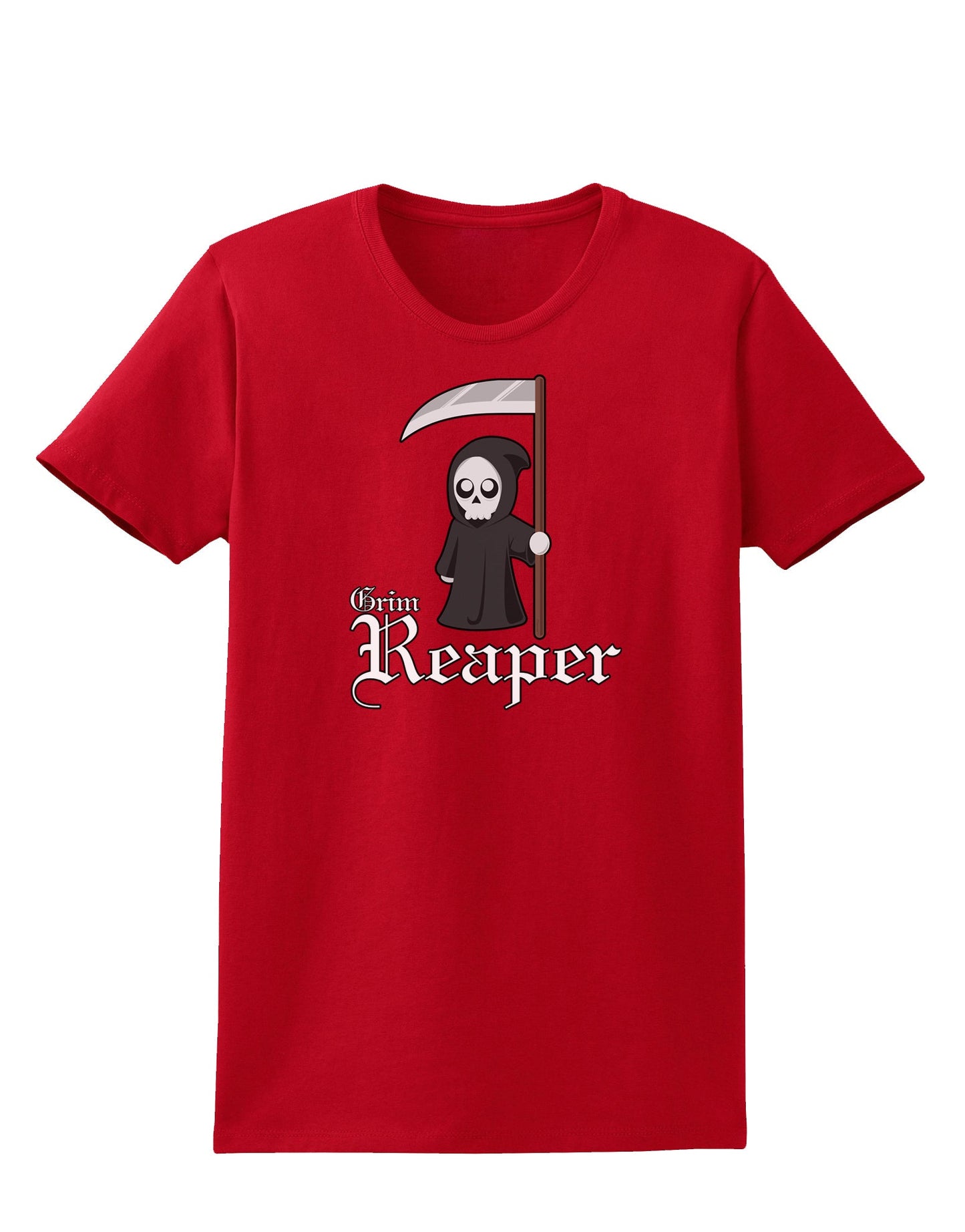 Cute Grim Reaper - Name Text Womens Dark T-Shirt-Womens T-Shirt-TooLoud-Red-X-Small-Davson Sales