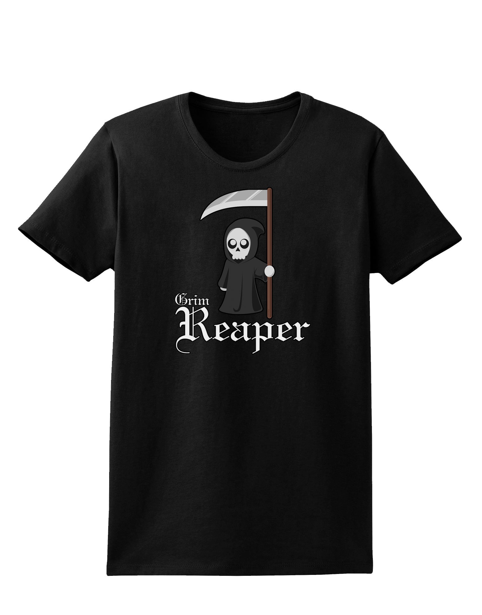 Cute Grim Reaper - Name Text Womens Dark T-Shirt-Womens T-Shirt-TooLoud-Black-X-Small-Davson Sales