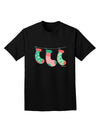 Cute Hanging Christmas Stockings Adult Dark T-Shirt by TooLoud-Mens T-Shirt-TooLoud-Black-Small-Davson Sales