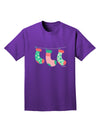 Cute Hanging Christmas Stockings Adult Dark T-Shirt by TooLoud-Mens T-Shirt-TooLoud-Purple-Small-Davson Sales