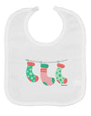 Cute Hanging Christmas Stockings Baby Bib by TooLoud