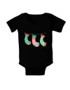 Cute Hanging Christmas Stockings Baby Romper Bodysuit Dark by TooLoud-Baby Romper-TooLoud-Black-06-Months-Davson Sales