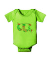 Cute Hanging Christmas Stockings Baby Romper Bodysuit by TooLoud-Baby Romper-TooLoud-Lime-Green-06-Months-Davson Sales