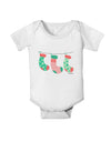 Cute Hanging Christmas Stockings Baby Romper Bodysuit by TooLoud-Baby Romper-TooLoud-White-06-Months-Davson Sales