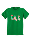 Cute Hanging Christmas Stockings Childrens Dark T-Shirt by TooLoud-Childrens T-Shirt-TooLoud-Kelly-Green-X-Small-Davson Sales